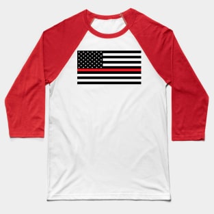 US Flag "Fire Fighter" B&W Baseball T-Shirt